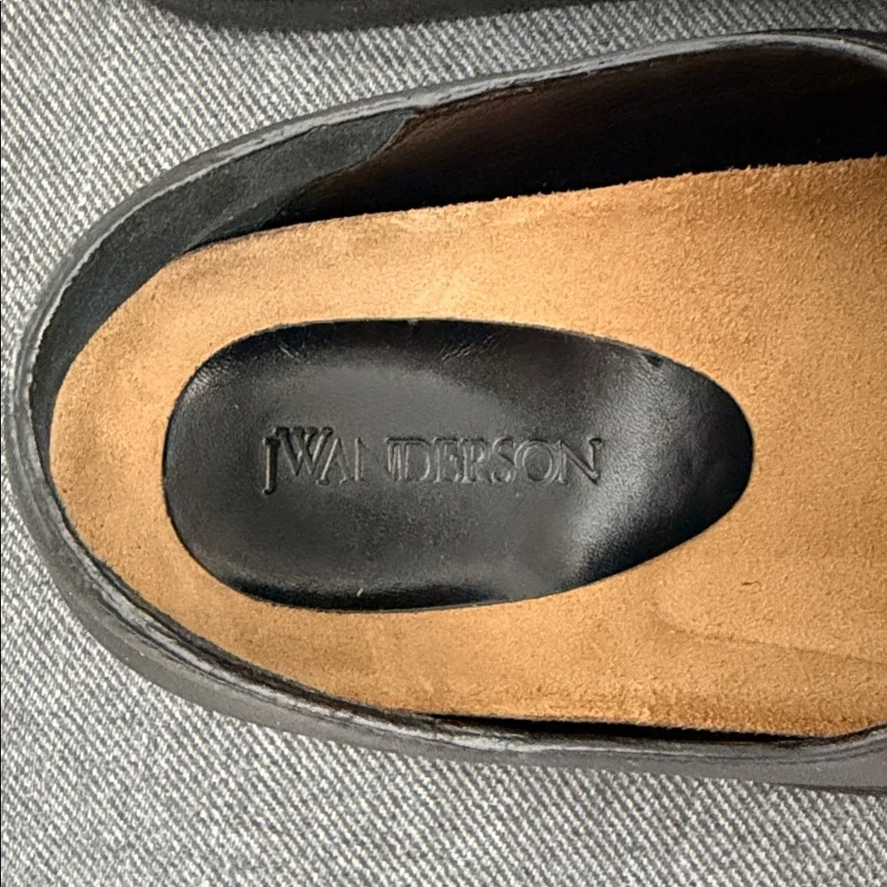 NEW JW Anderson Chain leather loafers Size IT 37 US 7 Back/ Gold - Picture 8 of 13